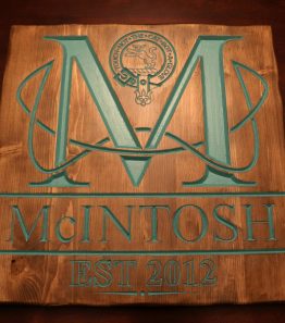 McIntosh Carved Family Sign CNC